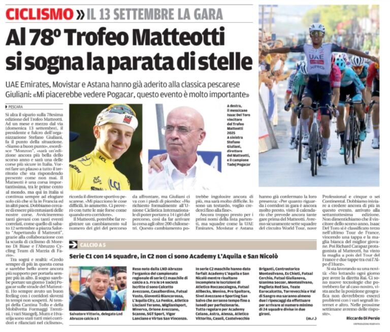 Il Centro dedica un ampio approfondimento al Trofeo Matteotti: riflettori sulla 78ª edizione